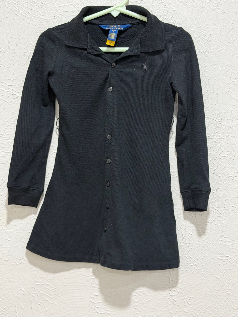 Polo by Ralph Lauren Black Long Sleeve Button Polo Dress